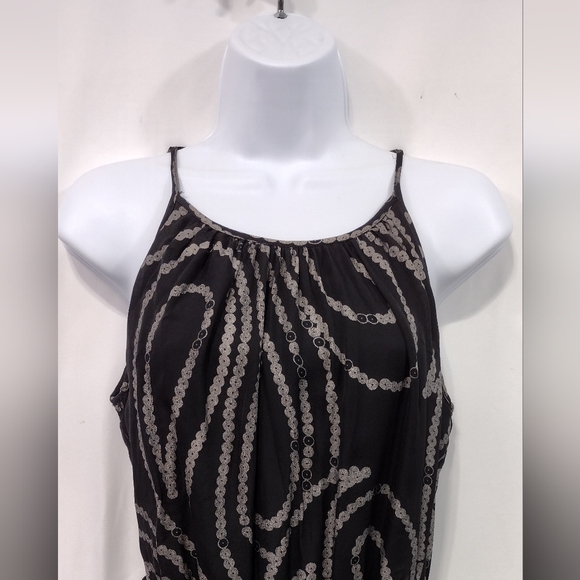 Vintage Banana Republic 100% Silk Artsy Dress Womens 4 Black Retro 90s Y2K - Picture 2 of 8